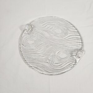 1970s Ivv Italian-Made Mid Century Modern Wood Grain Glass Platter